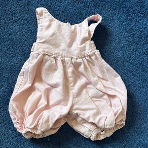 Vintage Light Pink linen/cotton Baby Romper